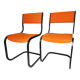 2 retro chairs with sled legs - vintage