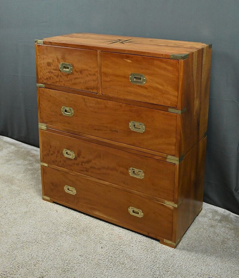 Marine commode in solid mahogany, India – 20th century