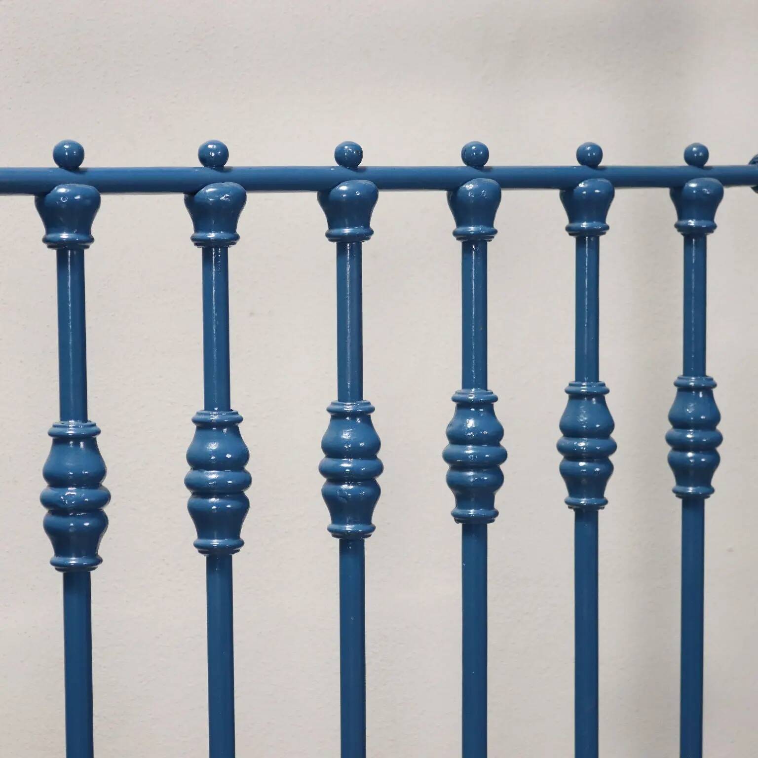 Simple old lacquered iron bed, Italy, 19th-20th century.