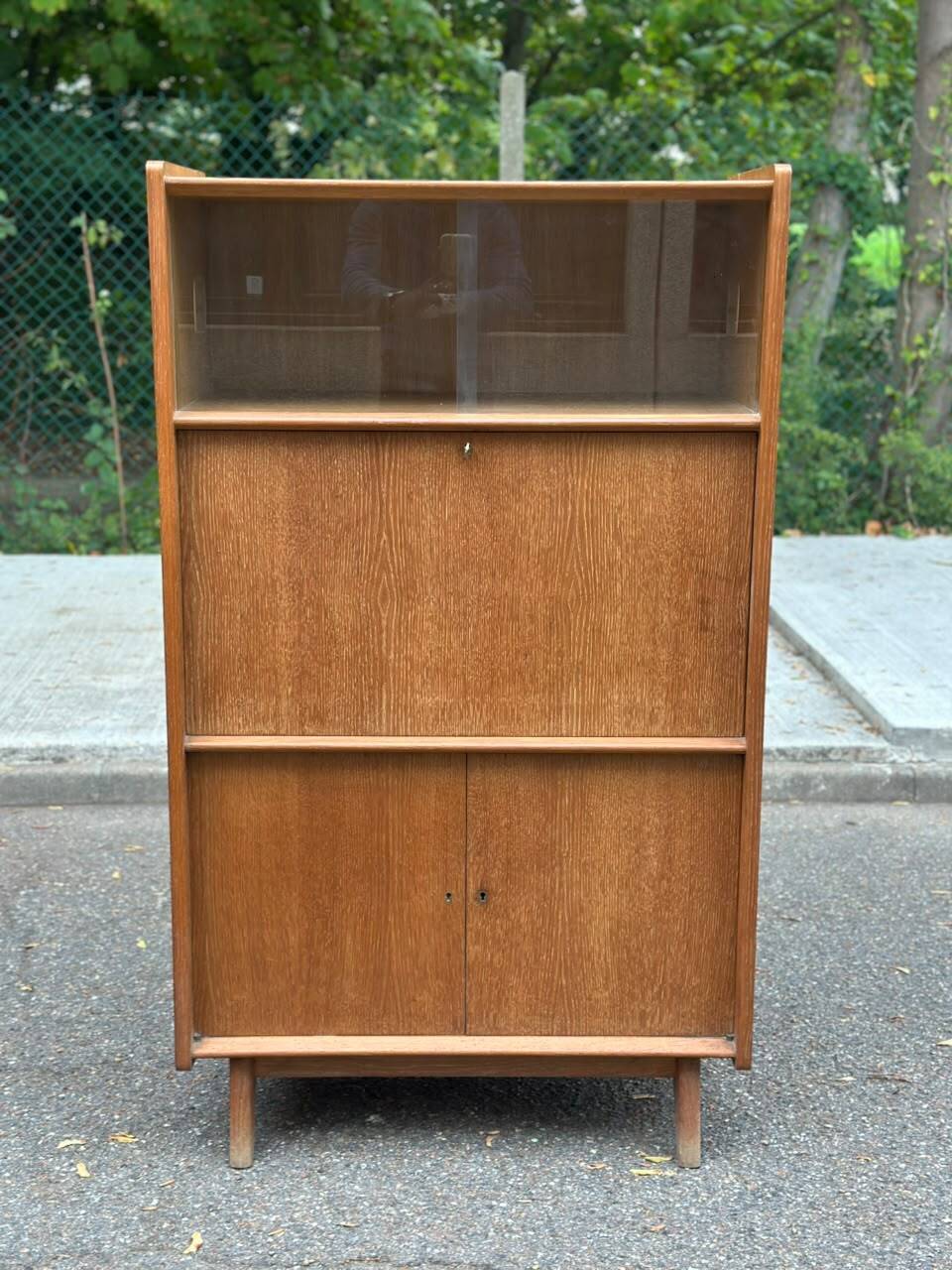 Secrétaire scandinave Mid Century Modern en chêne 1960