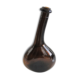 Old and original blown glass bottle with XXth bent neck