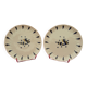 Set of 2 porcelain dessert plates. decor by jean picart le doux.