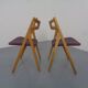 CH 29 Sawbuck Chairs in Oak and Wool by Hans J. Wegner for Carl Hansen & Son, 1950s, Set of 2