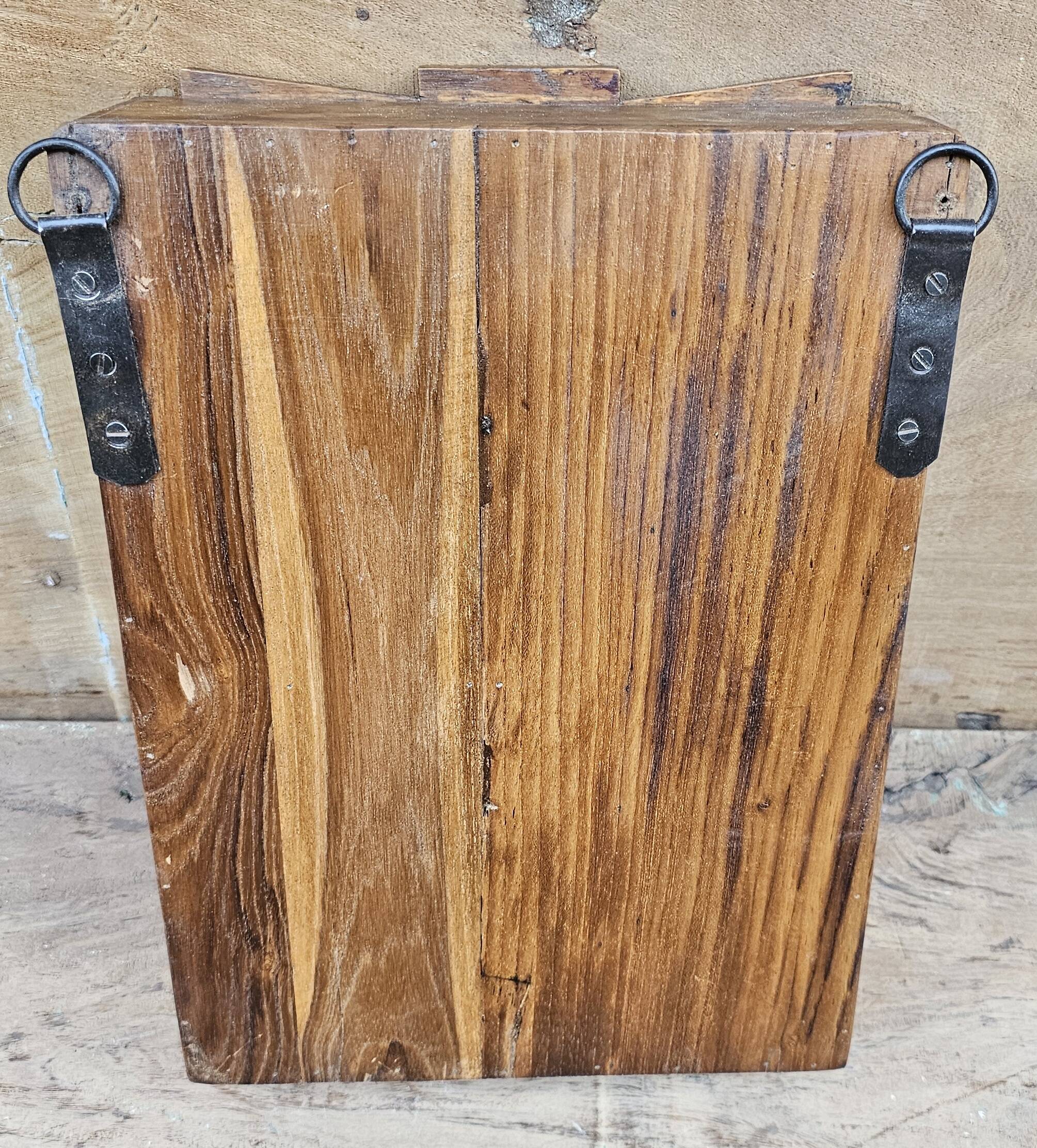 Old Art Deco wall display case in Burmese teak