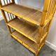 Boho chic arched bamboo shelves 1970s MCM Italian Dal Vera freestanding bookcase