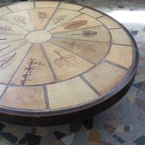 Tiled coffee table signed scrubland Roger Capron