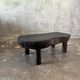 Small old Asian wooden coffee table in Japanese style, kidney-shaped top