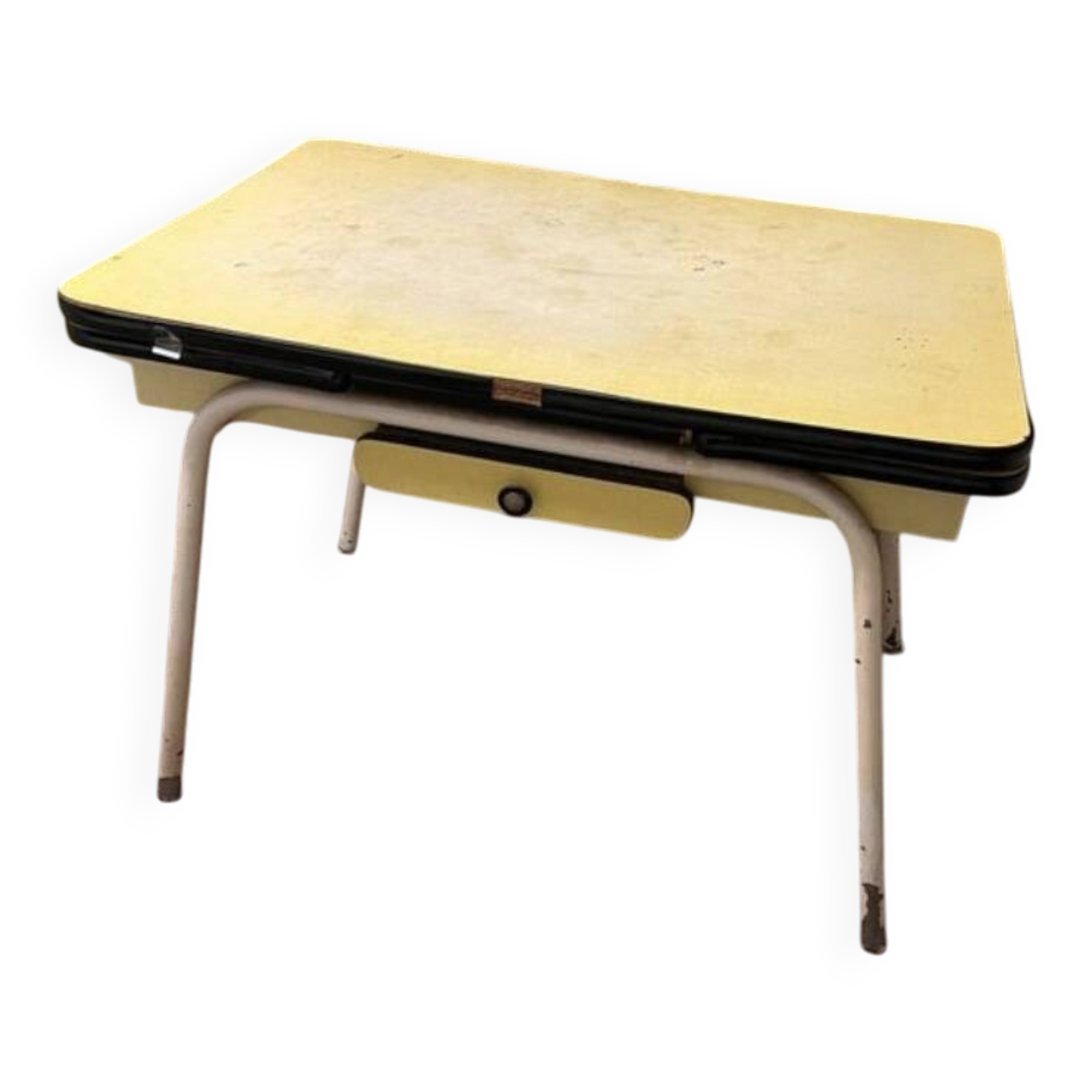 Yellow Formica table from the 1960s.