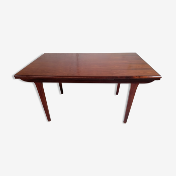 Teak table with extension cords