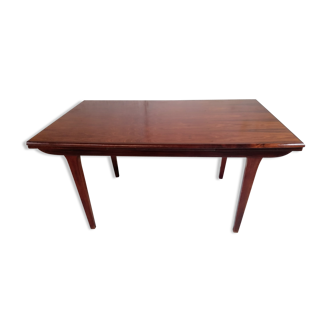 Teak table with extension cords