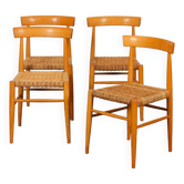 Set of 4 vintage wooden chairs produced by Krasna Jizba, 1960