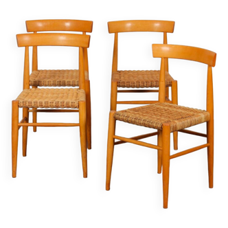 Suite de 4 chaises vintage en bois éditées par Krasna Jizba, 1960