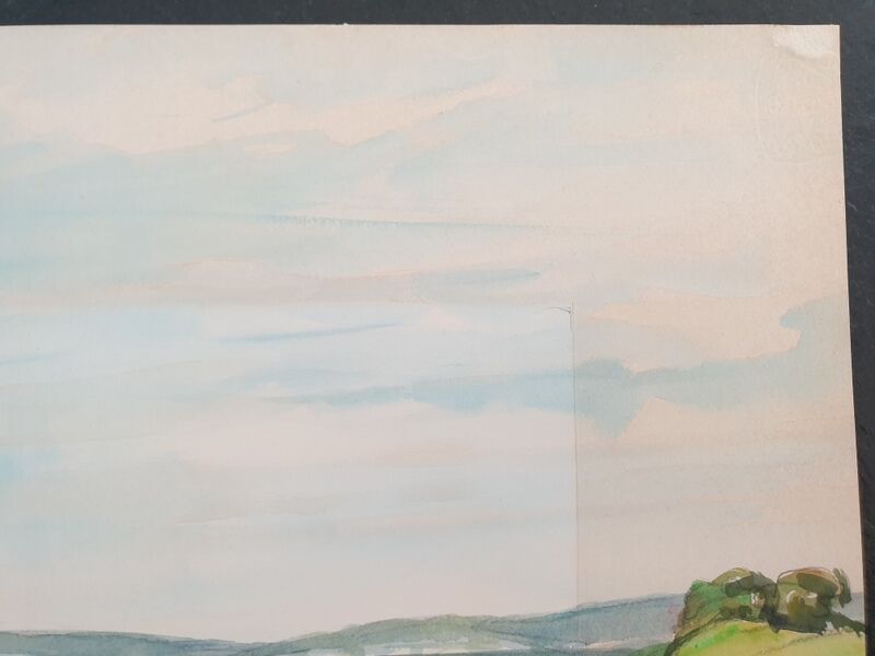 André Duculty (1912-1990) Watercolor on paper "Heudebouville (Normandy)" Signed lower right