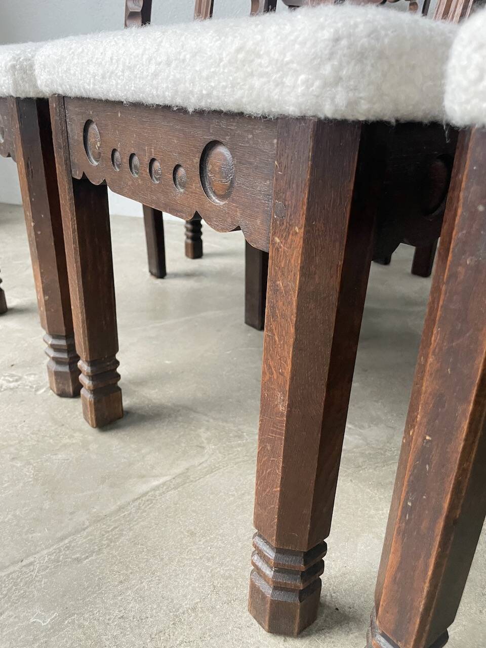 Set of 6 brutalist chairs from the 1940s