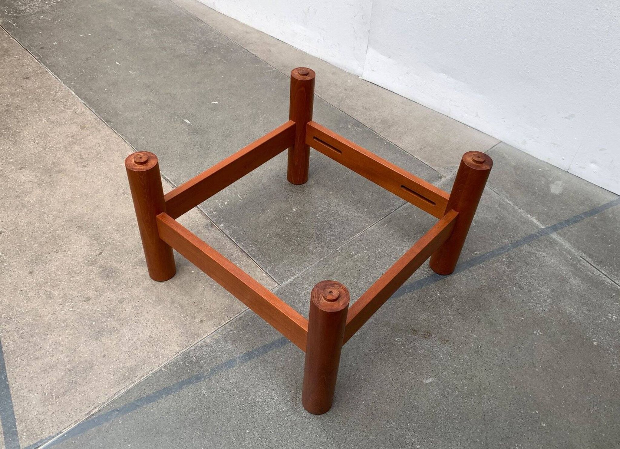 Large Danish brutalist coffee table in solid teak, 1960s.