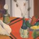 Still life with shells on striped tablecloth, Guy Leclercq, 20th century