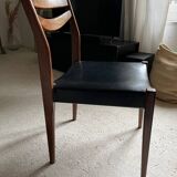 Scandinavian teak and leatherette chair