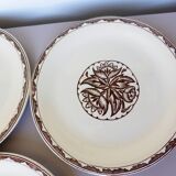 4 vintage dessert plates of Sarreguemines Argonne model in porcelain 210702
