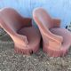 Pair of old pink toad chairs