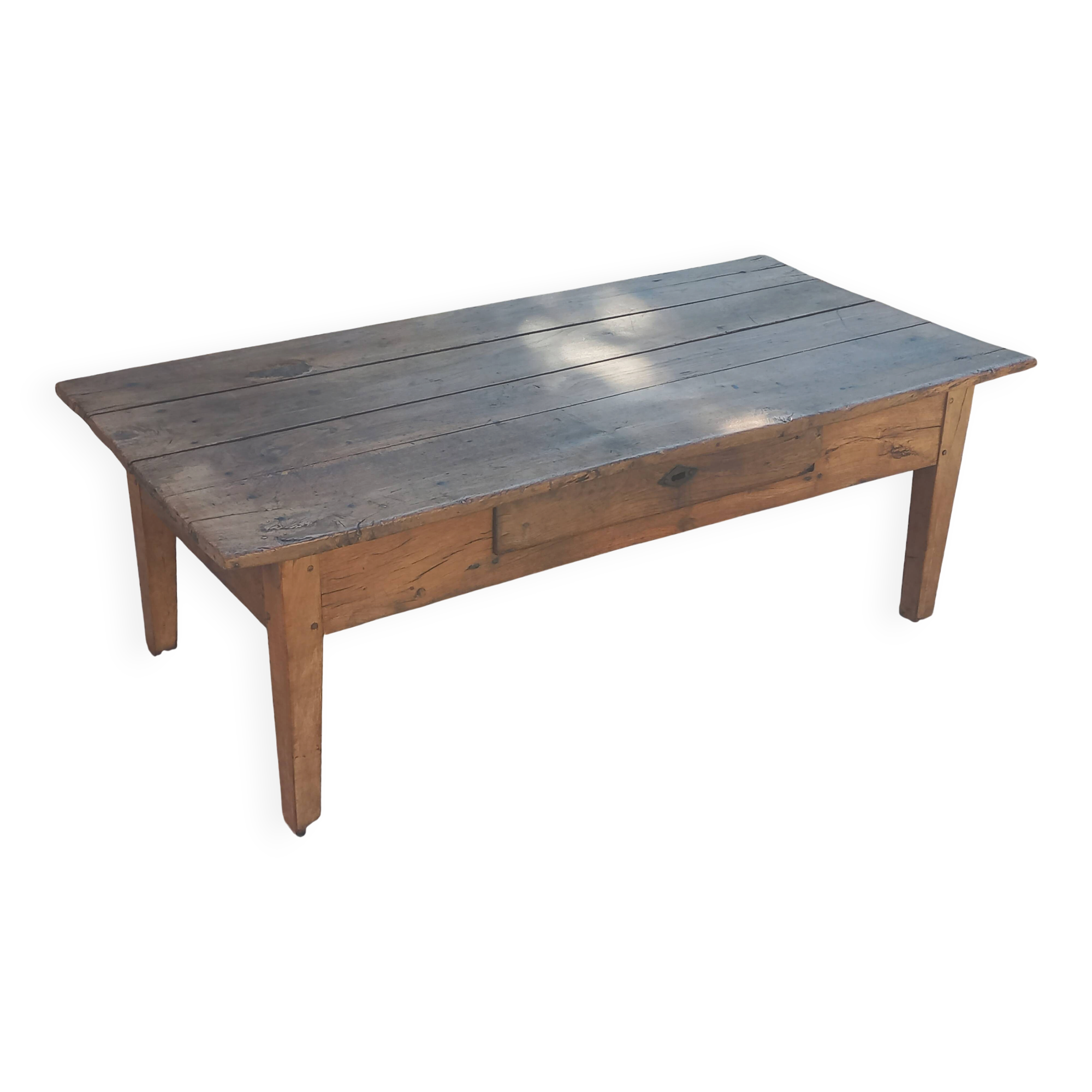 19th-century oak farmhouse coffee table 149cm