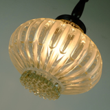 Mid century pendant light bubble glass satin glass 1960s