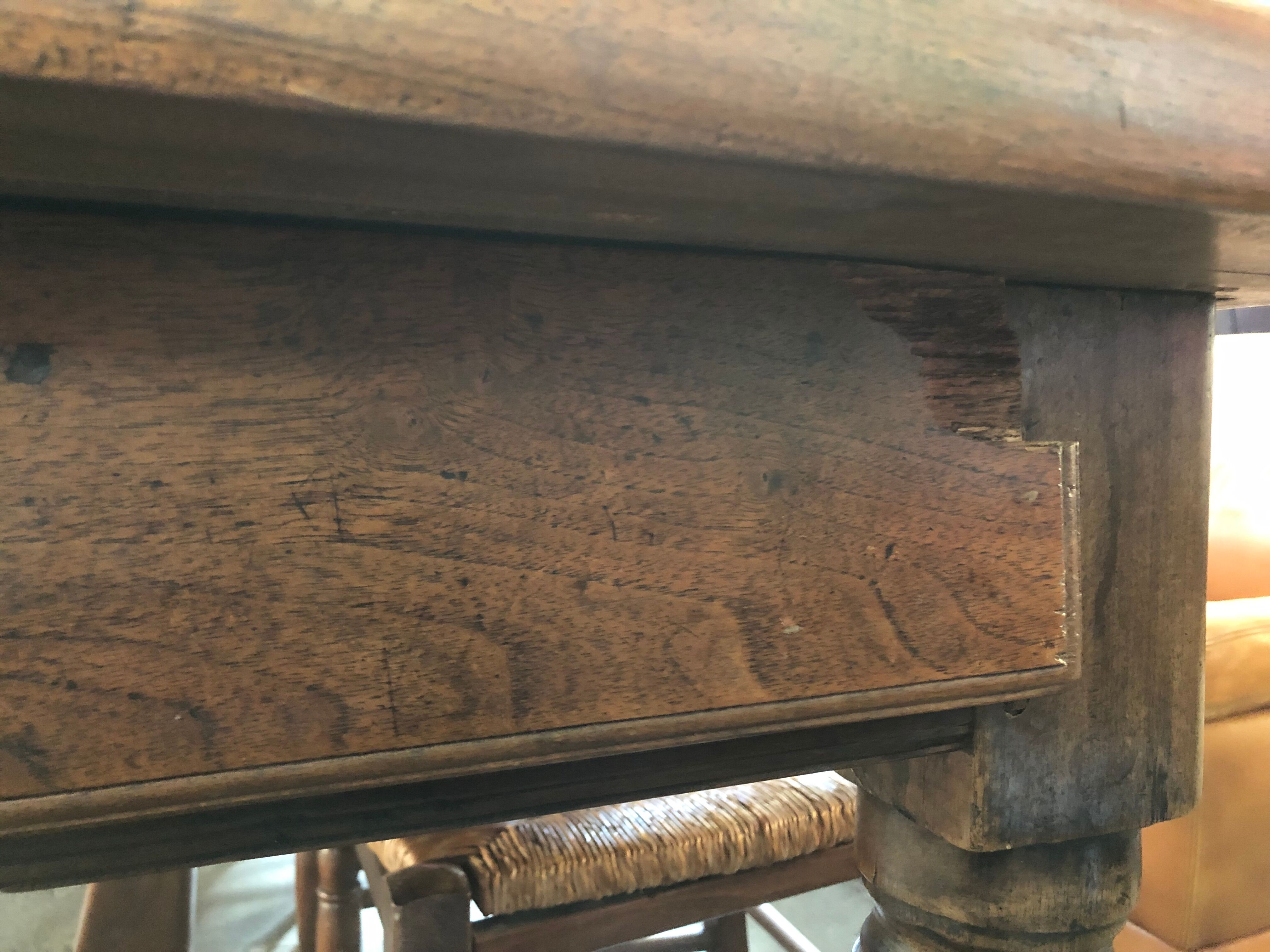 large old walnut farmhouse table