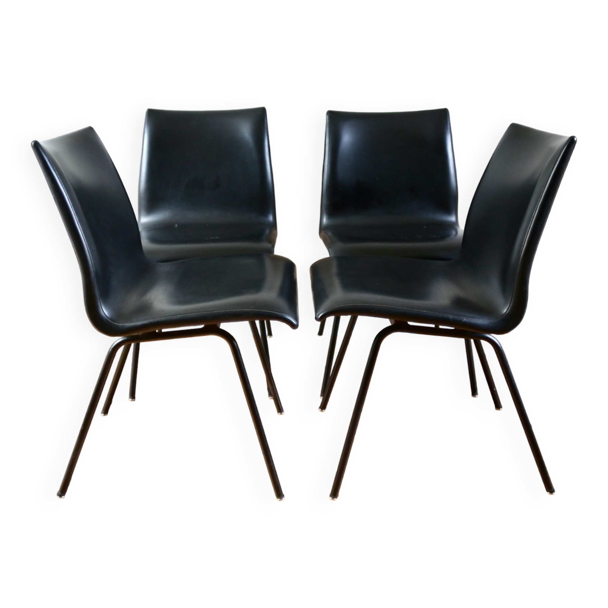 Series of 4 vintage chairs 1950