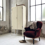 Napoleon III burgundy velvet armchair