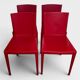 Set of 4 red saddle leather chairs - Matteo Grassi - Circa 1980