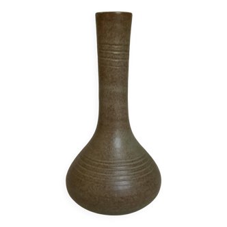 Brown ceramic bud vase