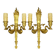 Pair of large wall sconces, torch and swans, Empire style - gilded bronze