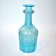 Vintage turquoise blue molded glass carafe 24cm