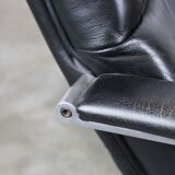 Black leather F141 armchair by Geoffrey Harcourt for Artifort, 1970s