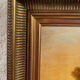"Animated landscape at sunset", oil on canvas 19th century