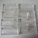 Lot de 10 anciens repose couverts en verre Art déco