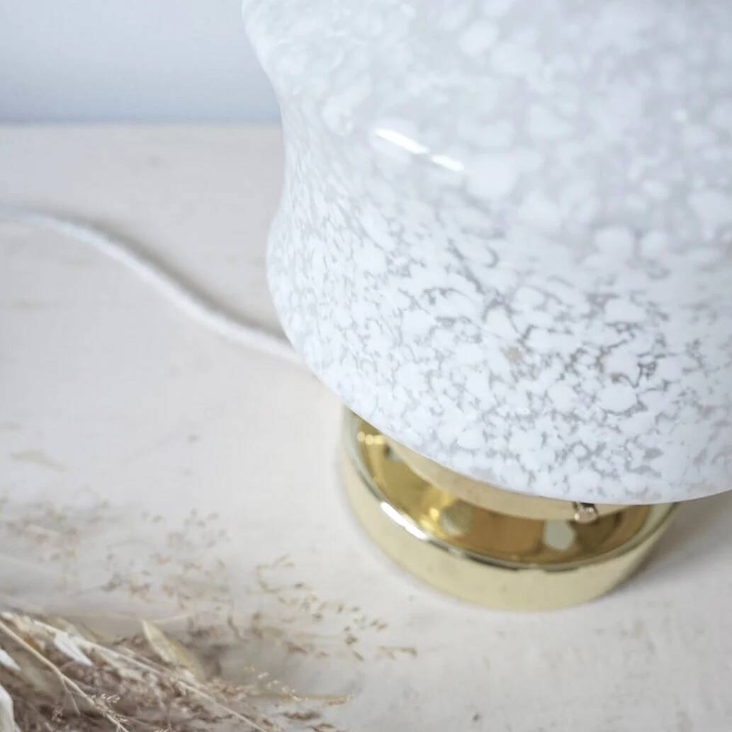 White Clichy glass table lamp