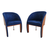 Paire de fauteuils club postmodernes Ligne Roset années 1980