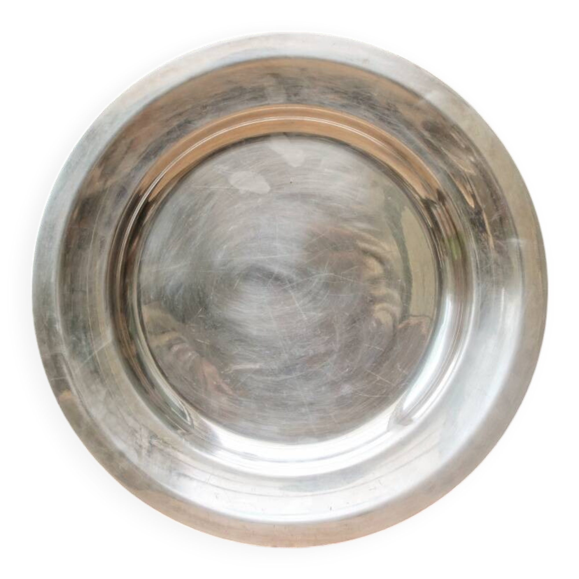 Circular plate Christofle in silver-plated metal