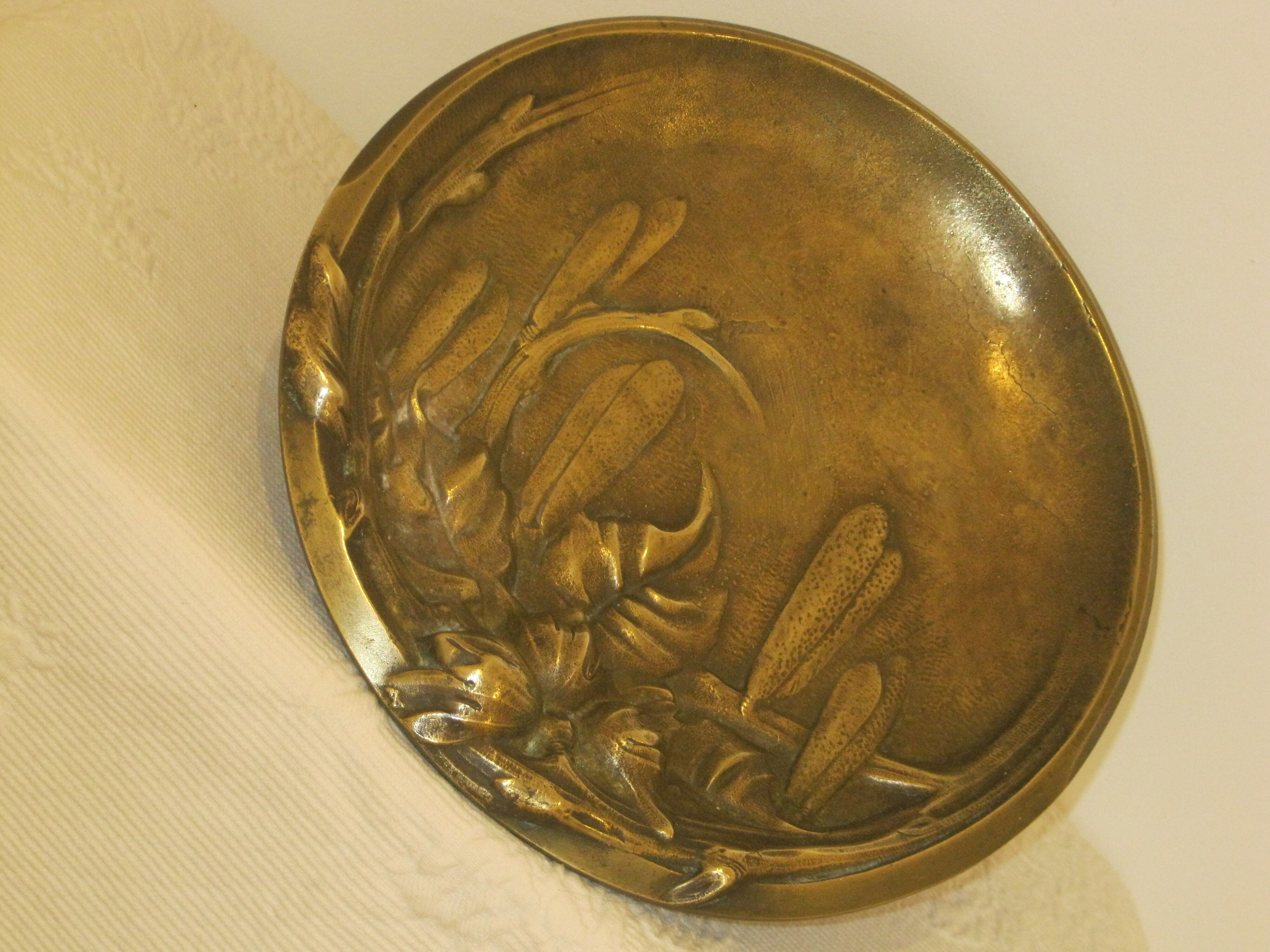 Art Deco bronze trinket bowl