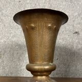 Art Nouveau period Medicis vase in gilded brass circa 1900
