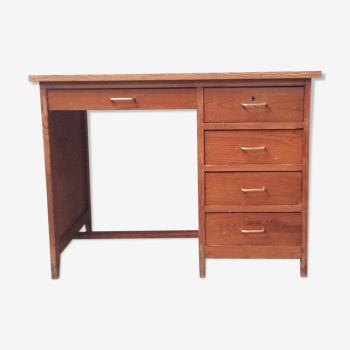 Bureau vintage chêne 1960