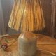 Stoneware lamp, wool lampshade