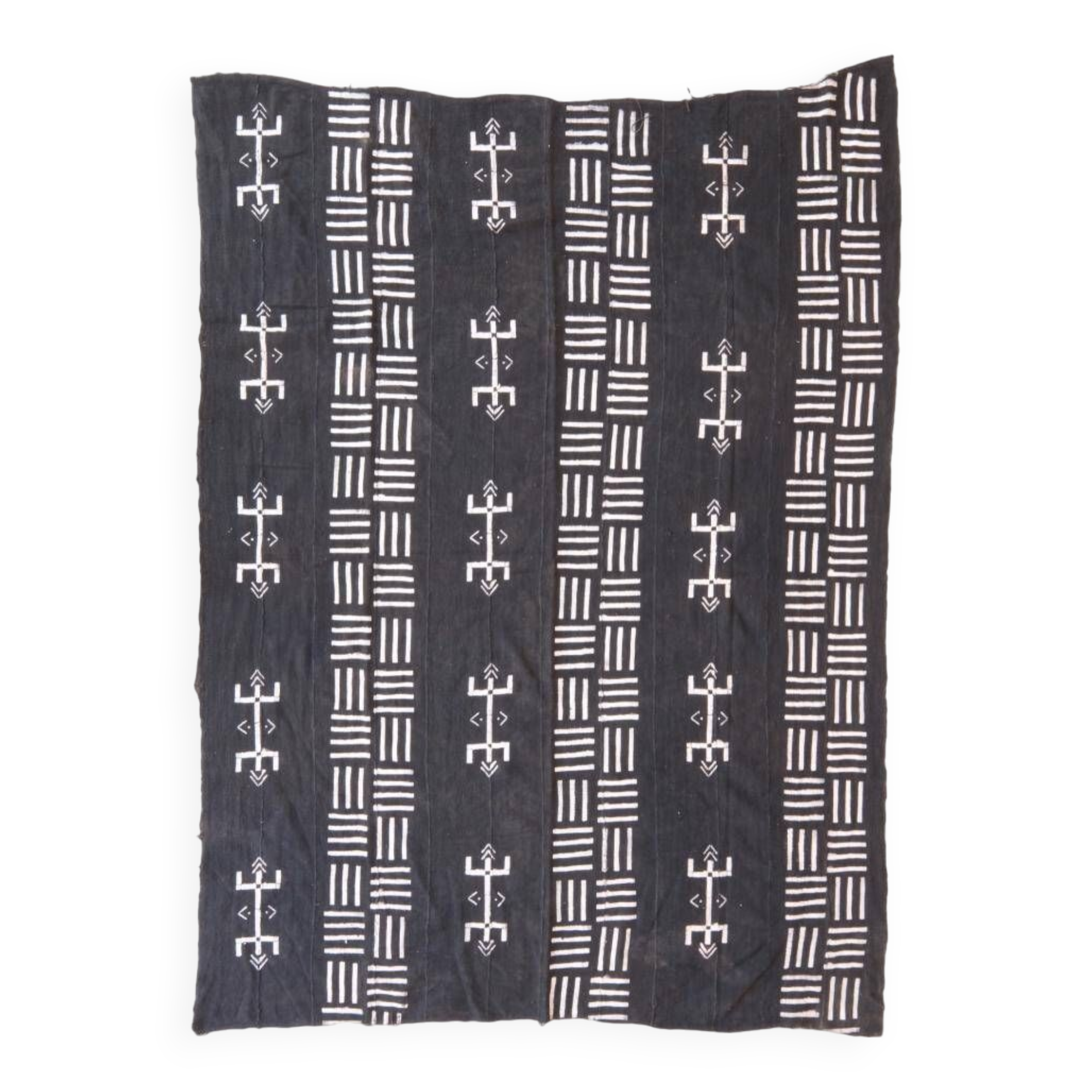 Vintage fabric from Mali black and white - 157 x 210 cm