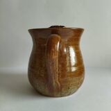 Enameled stoneware pitcher with ice cube tray - vintage