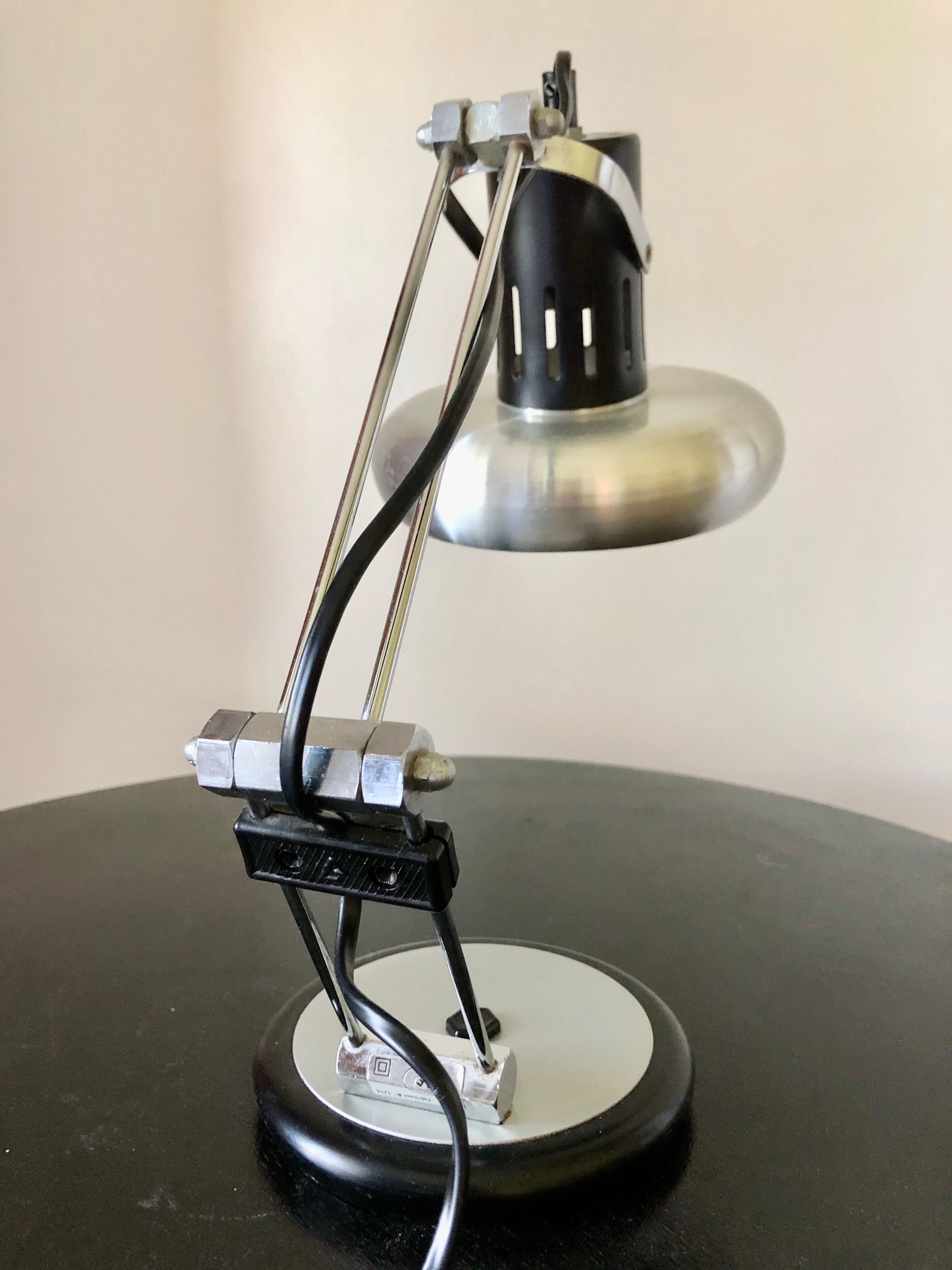 Brushed metal Aluminor lamp 1970