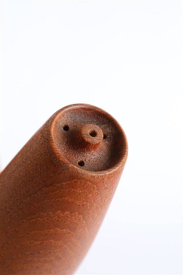 Restored teak pepper crusher / mill & salt shaker set by Wiggers / 1960s / mid-century Danish modern design