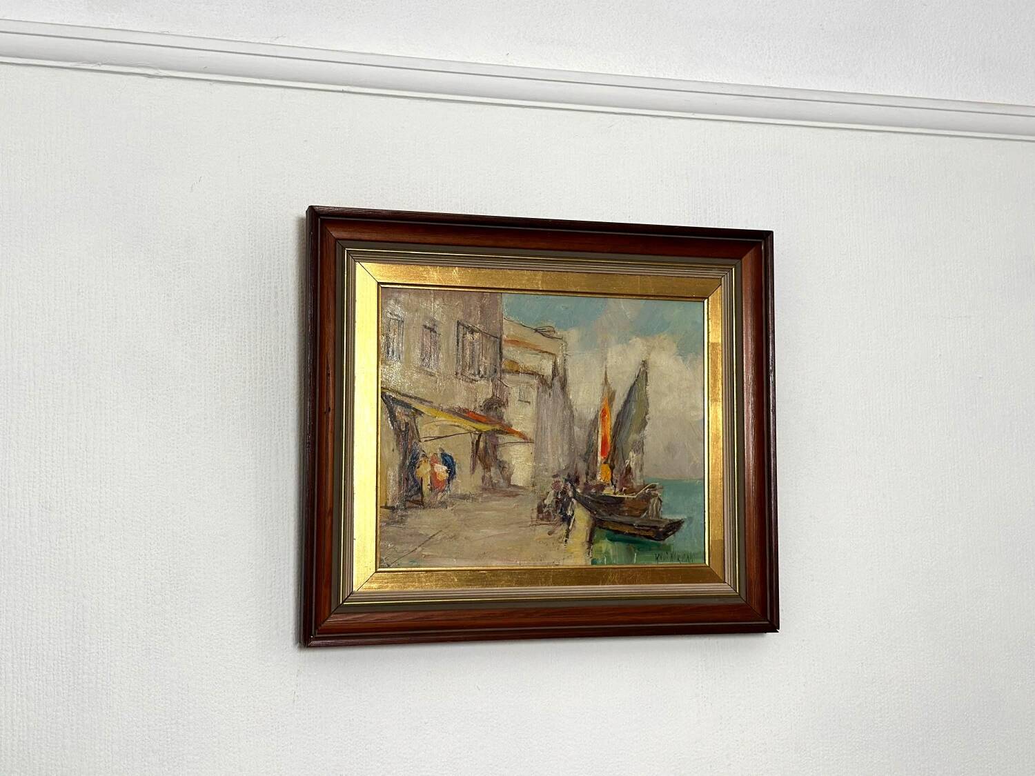 Swedish Oil on Panel – “Venice” by Knut Norman – Vintage & Framed
