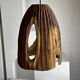 Large suspension or lampshade in organic natural teak, tubular H40 D30.