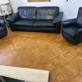 MAILLOL 3-seater sofa and 2 armchairs in leather - by DUVIVIER