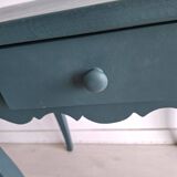 Antique Gustavian-style table painted in dark green with a drawer.